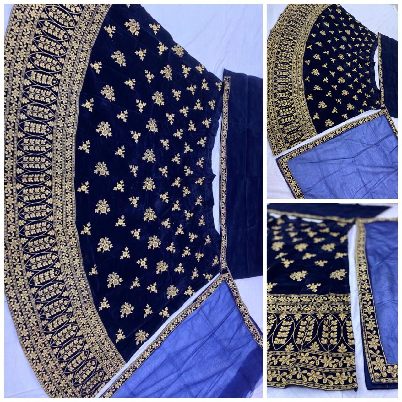 Lg 182 Designer Bridal Velvet Full Heavy Embroidery Lehenga Choli With Dupatta Catalog